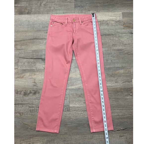 Tory Burch Alexa Cropped Skinny Jeans Size 25 Pink Preppy Designer Luxury Pants - Picture 10 of 13